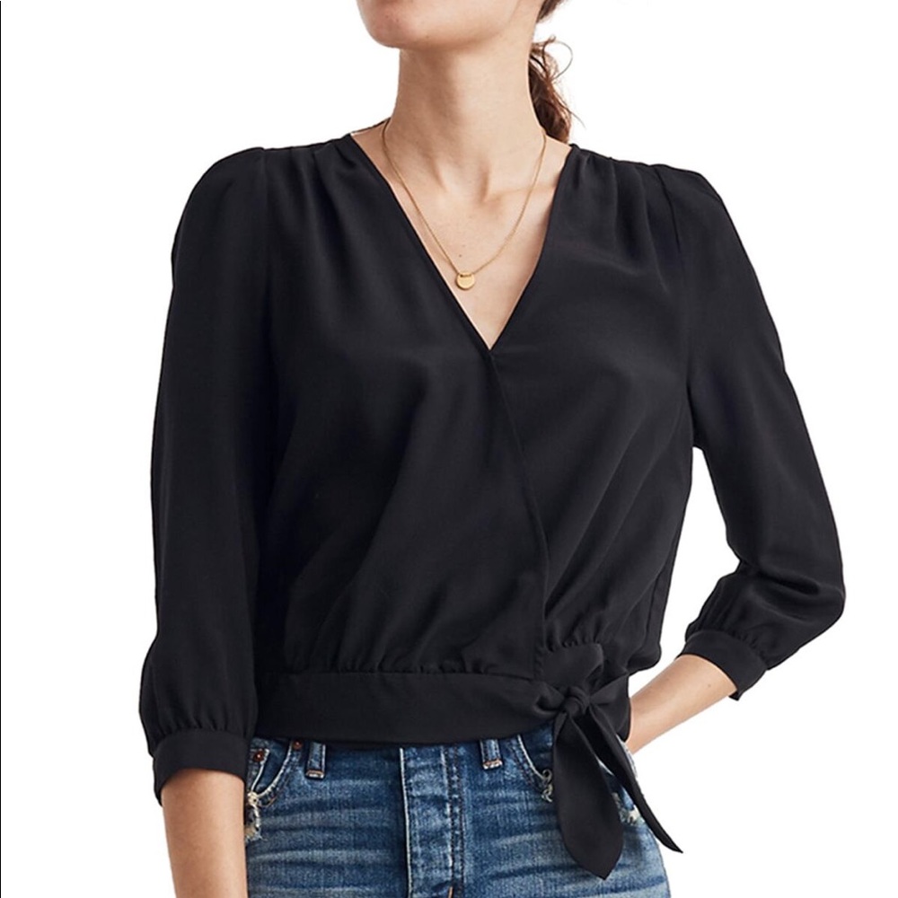 Madewell Silk Wrap Top